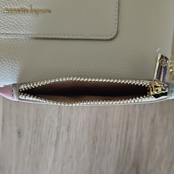 NWT Nanette Lepore Triple Section Crossbody Bag Rice-Multi Magnolia - Picture 5 of 14